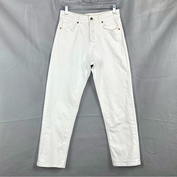 H&M Denim - H & M off white high waisted button up jeans, size 6, EUC